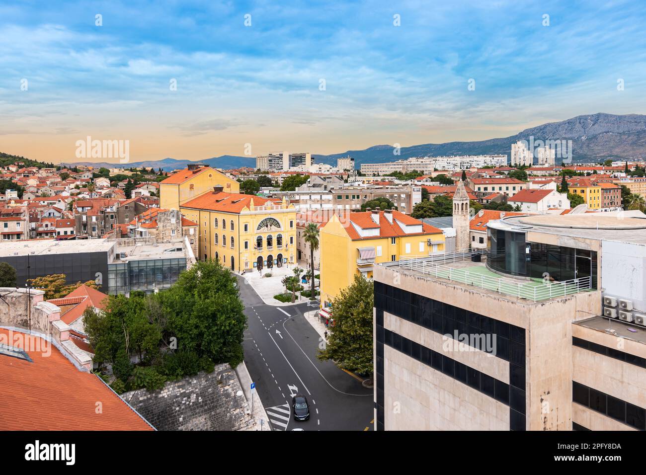 Veduta aerea del centro della città di Spalato, Croazia. Foto Stock