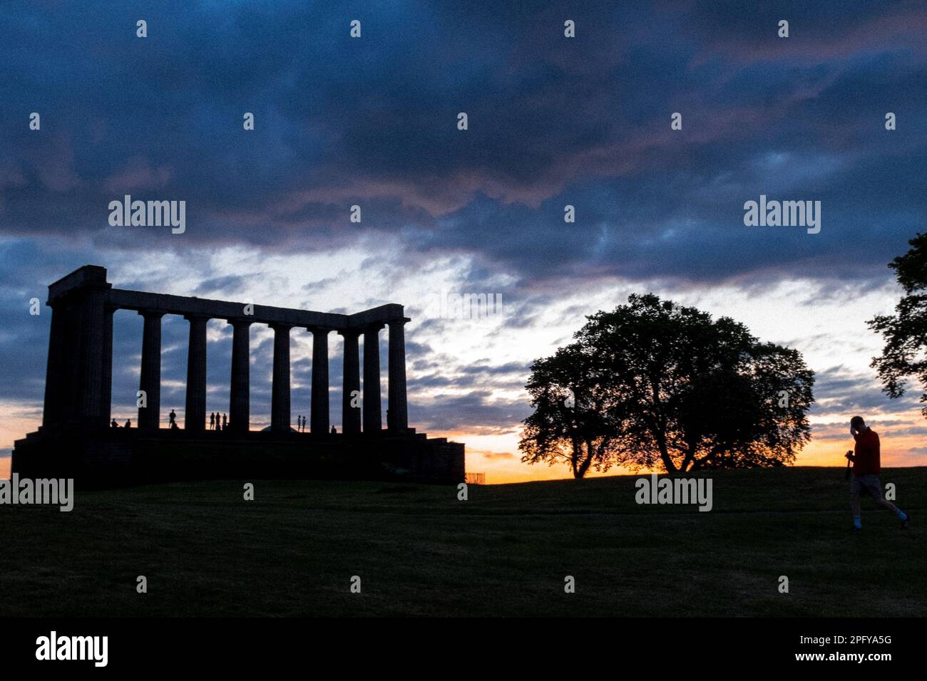 Tramonto a Edimburgo da Calton Hill - Edimburgo, Scozia, Regno Unito Foto Stock