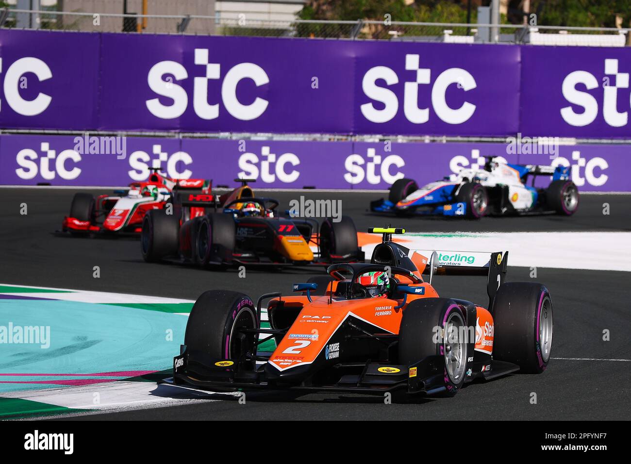 02 DARUVALA Jehan (IND), MP Motorsport, Dallara F2, azione in occasione del 2nd° round del Campionato FIA di Formula 2 2023 dal 17 al 19 marzo 2023 sul circuito di Jeddah Corniche, a Jeddah, Arabia Saudita - Foto: Eric Alonso/DPPI/LiveMedia Foto Stock