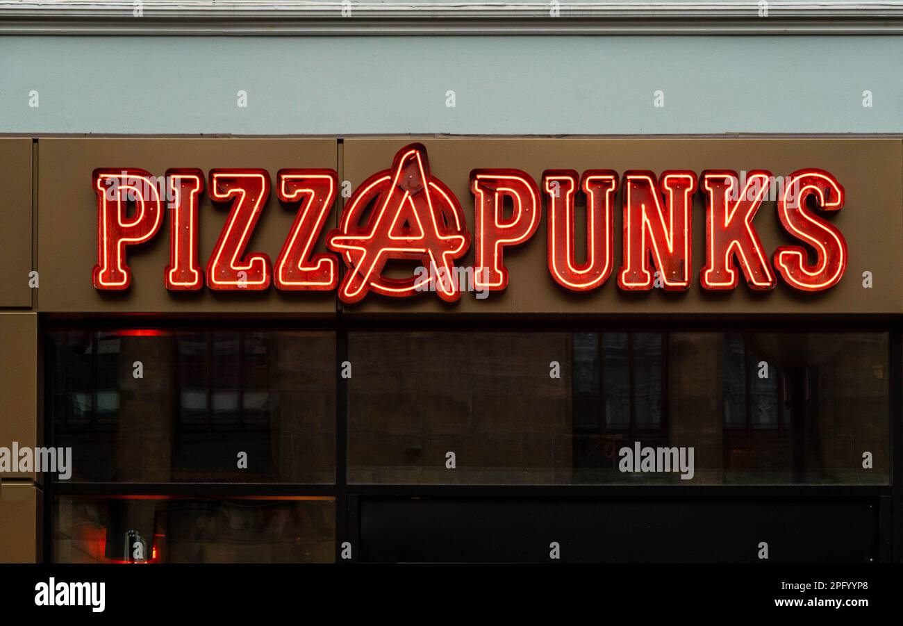 Pizzapunks su Bold Street a Liverpool Foto Stock