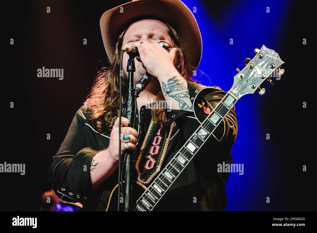 Berna, Svizzera. 17th marzo 2023. Il cantante, cantautore e musicista americano Marcus King si esibisce in un concerto dal vivo al Bierhübeli di Berna. (Photo credit: Gonzales Photo - Tilman Jentzsch). Foto Stock