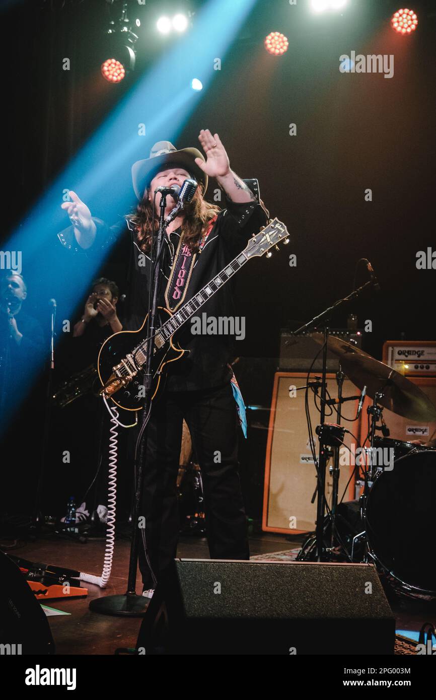 Berna, Svizzera. 17th marzo 2023. Il cantante, cantautore e musicista americano Marcus King si esibisce in un concerto dal vivo al Bierhübeli di Berna. (Photo credit: Gonzales Photo - Tilman Jentzsch). Foto Stock