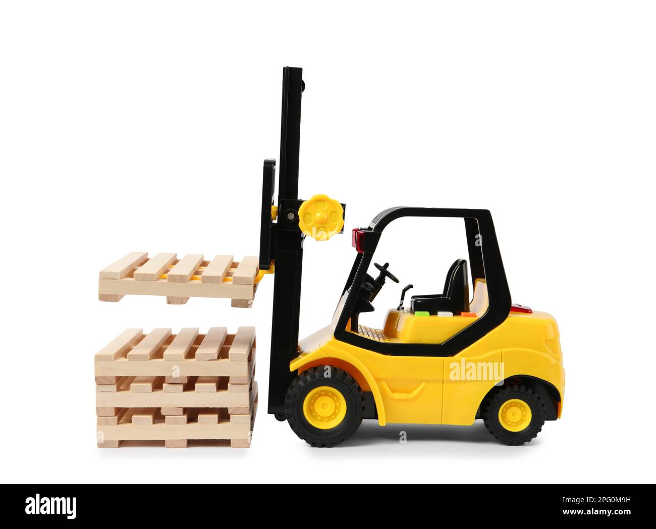 Carrello Elevatore Giocattolo Con Suoni E Luci, Movimento A Frizione, Forche Mobili E Gancio, Pedana Pallet Inclusa, 25 Cm, Per Bambini, Realistico E Robusto