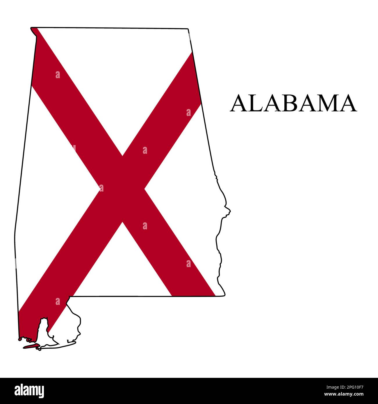 Illustrazione del vettore della mappa dell'Alabama. Economia globale. Stato in America. Nord America. Stati Uniti. America. STATI UNITI Illustrazione Vettoriale