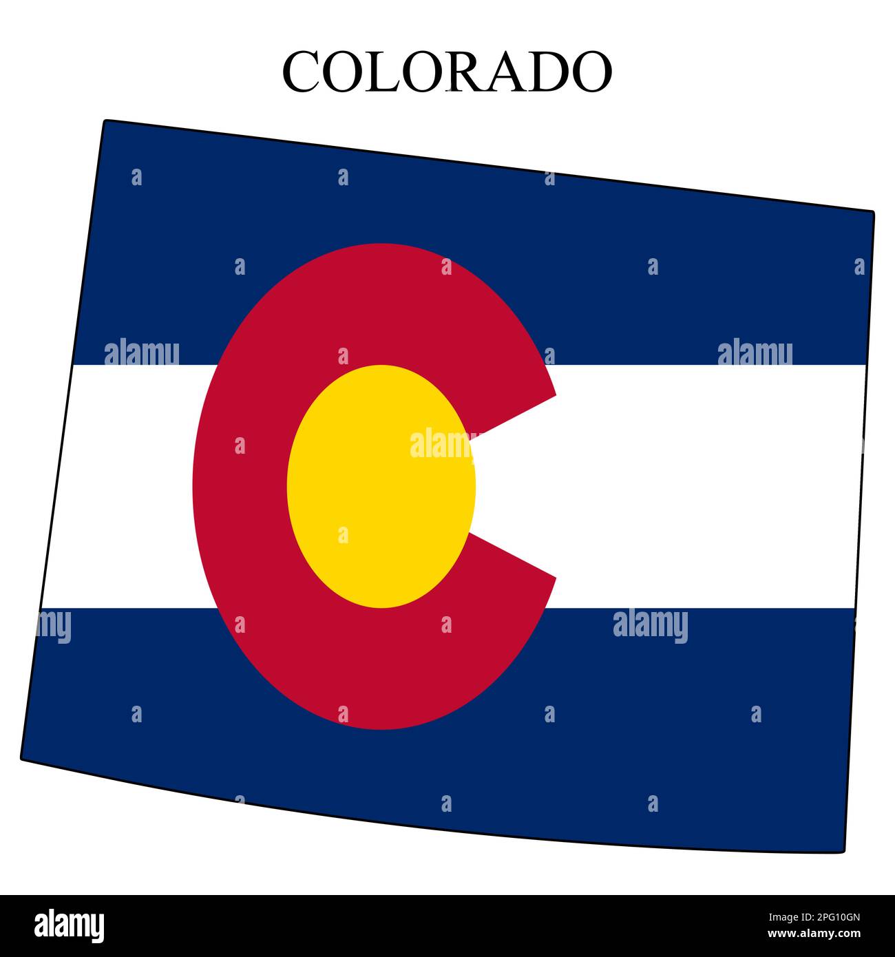 Illustrazione del vettore della mappa Colorado. Economia globale. Stato in America. Nord America. Stati Uniti. America. STATI UNITI Illustrazione Vettoriale