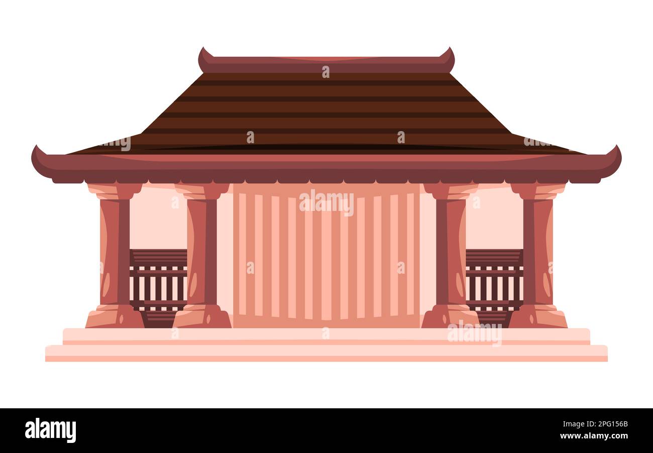 Giavanese Java tradizionale casa di architettura joglo Illustrazione Vettoriale