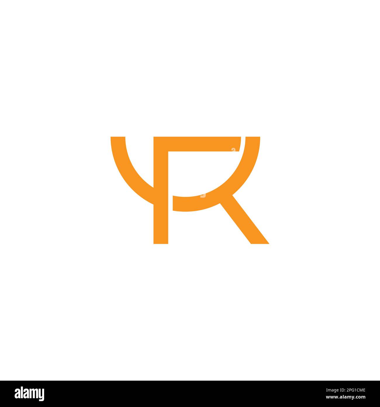 lettera ry smile semplice linea geometrica logo vettore Illustrazione Vettoriale