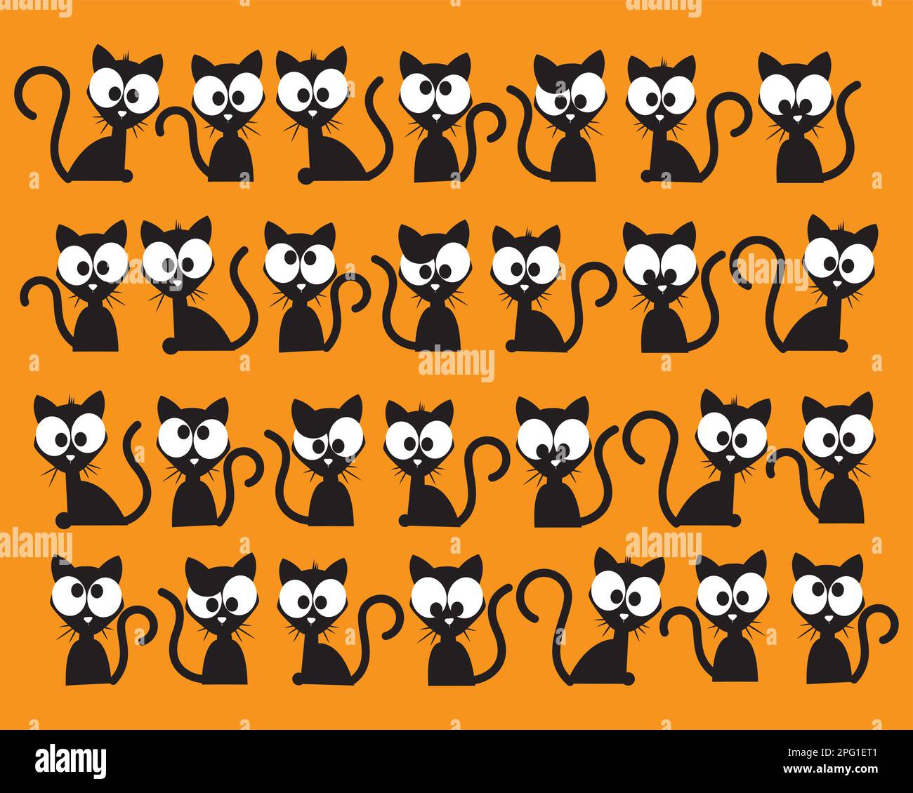 Gatto divertente modello, vettore. Illustrazione dei cartoni animati. Illustrazione Vettoriale