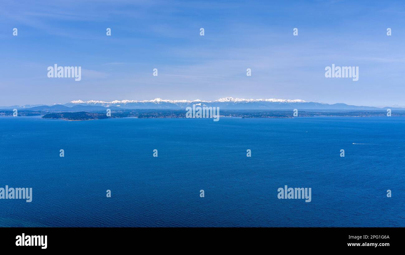 Vista aerea delle Olympic Mountains nello Stato di Washington Foto Stock