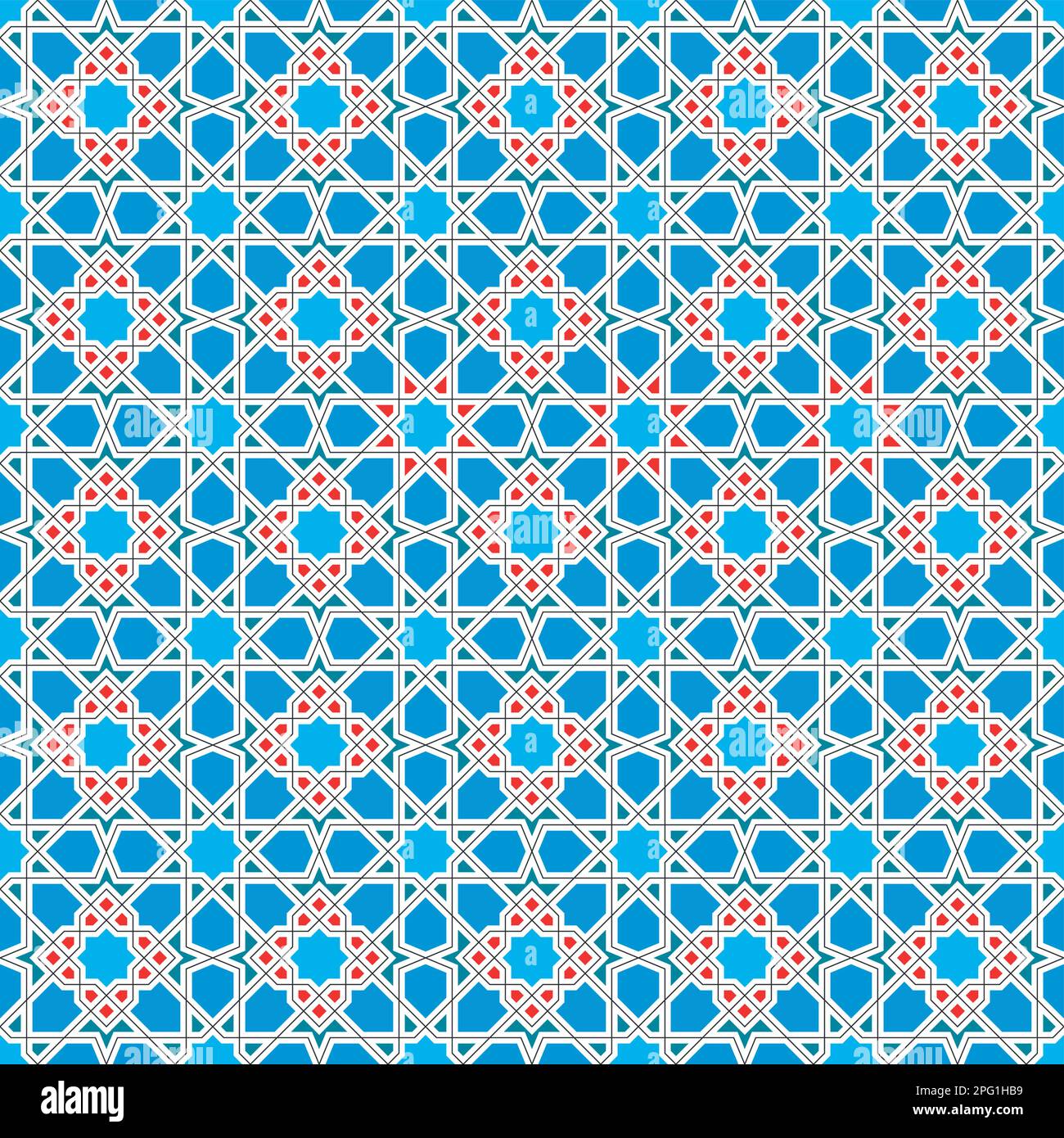 Decorazioni geometriche senza cuciture basate su arte islamica tradizionale ottimo design per tessuto, tessuto, copertina, carta da imballaggio, sfondo. Illustrazione Vettoriale