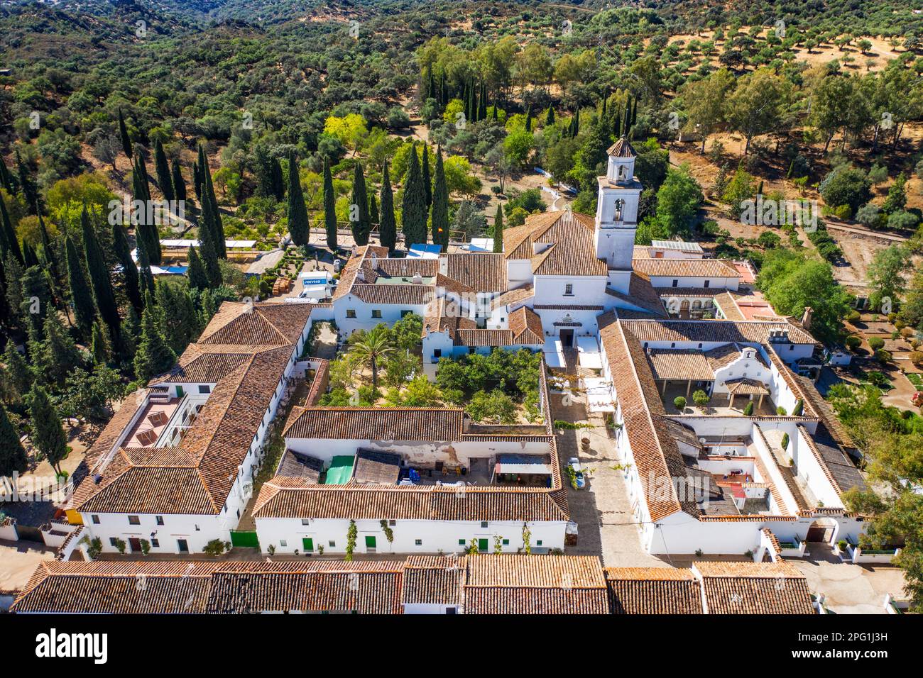 Monasterio De Nuestra Señora De la Sierra, Hornachuelos, Cordoba, Andalusia, Spagna. Il Carmelo de San Calixto fu fondato da Santa Maravillas de Jes Foto Stock