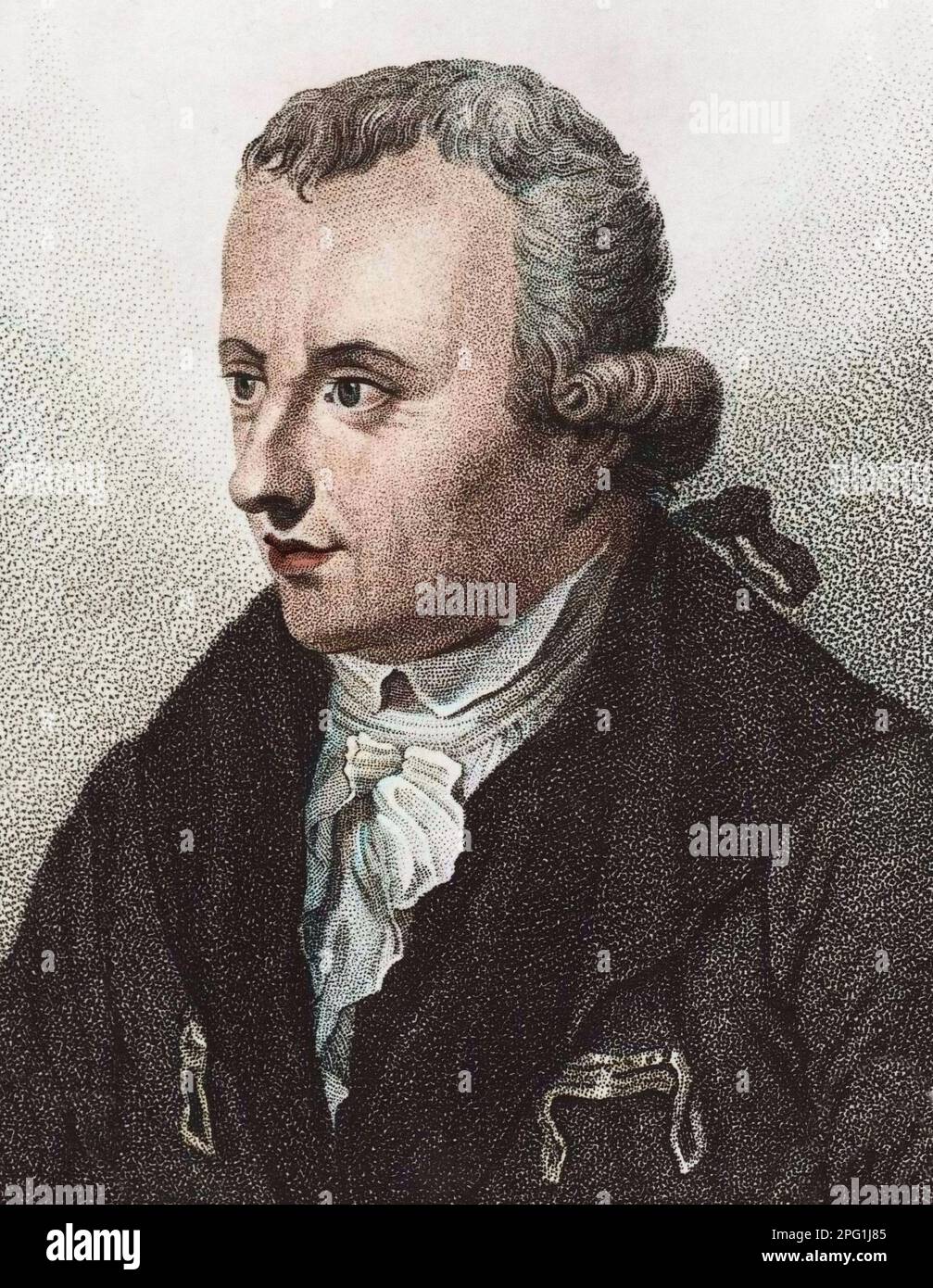 Ritratto di Johann Jakob Wilhelm Heinse autore tedesco Foto Stock