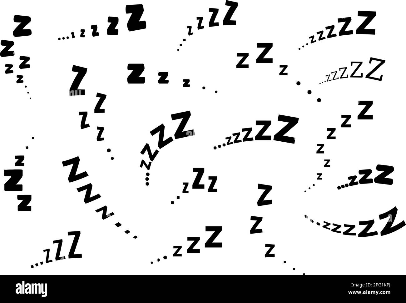 Set di icone del vettore di testo di zZZ SLEEP snore. Illustrazione Vettoriale