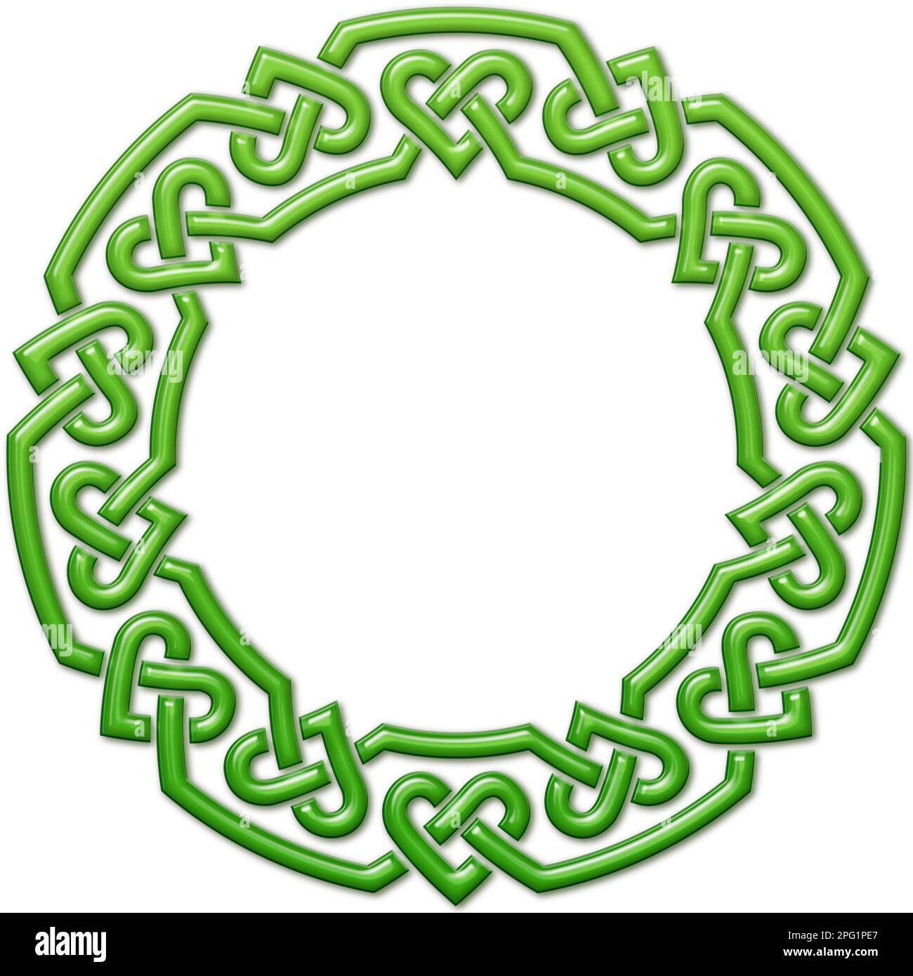 Bordo circolare realizzato con nodi celtici per l'uso nei disegni per St. Giorno di Patrick. Foto Stock