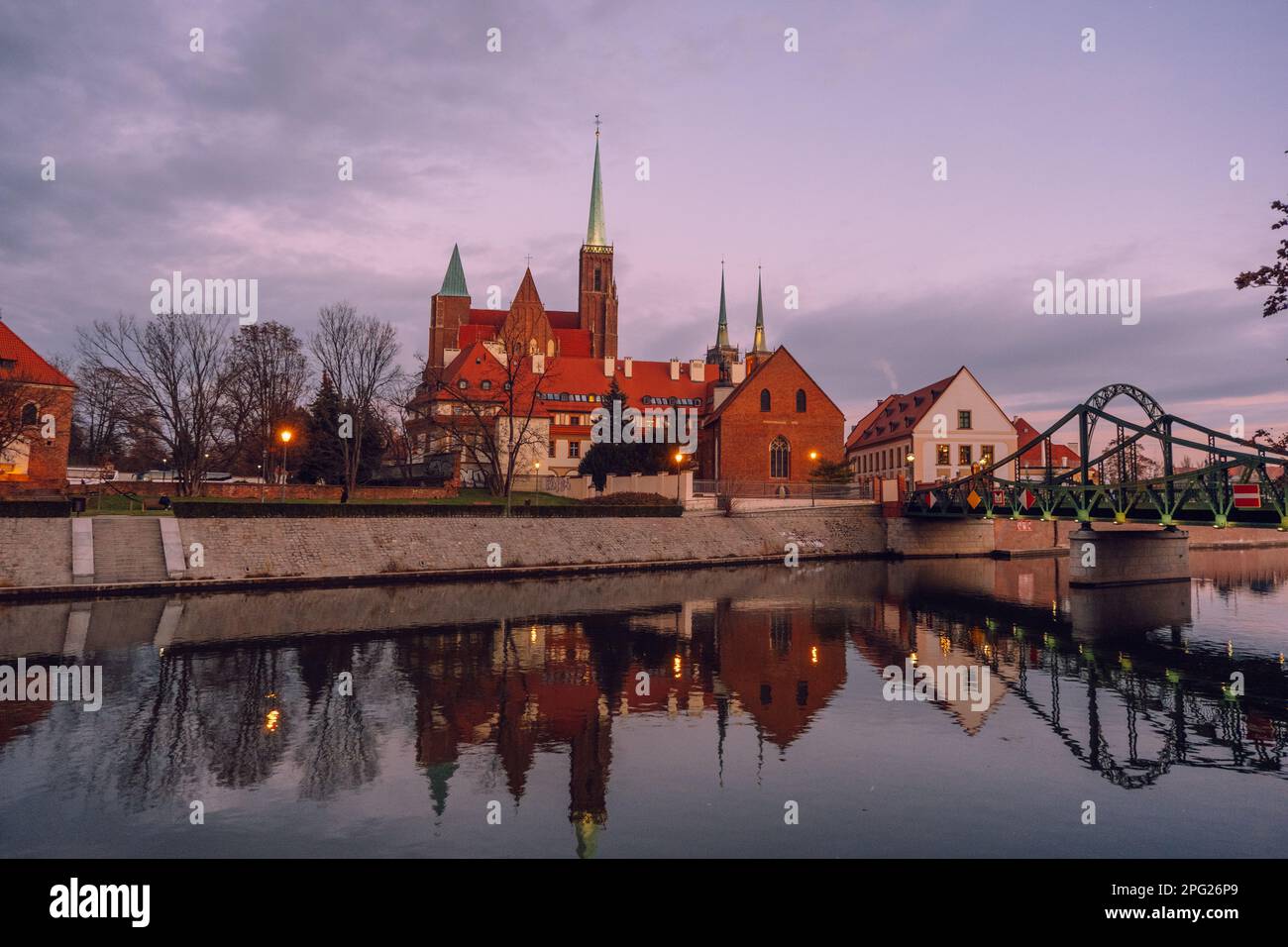 Paesaggio urbano di Wroclaw Polonia. Tumsky Island. Foto Stock