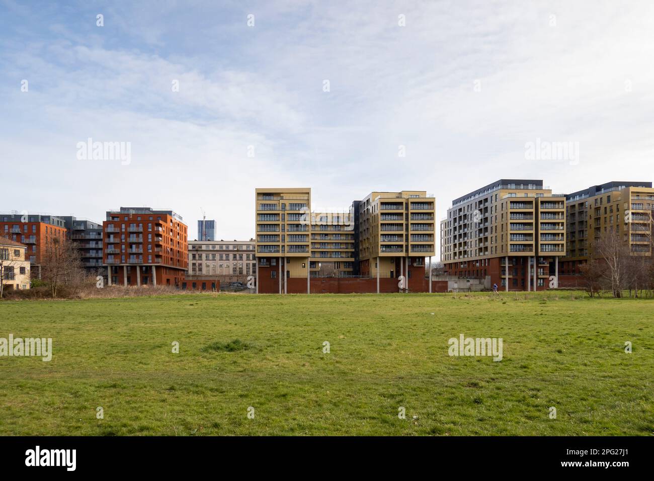 Salford, Manchester, regno unito, 11 marzo 2023, peel park quarter, sistemazione degli studenti di salford Foto Stock