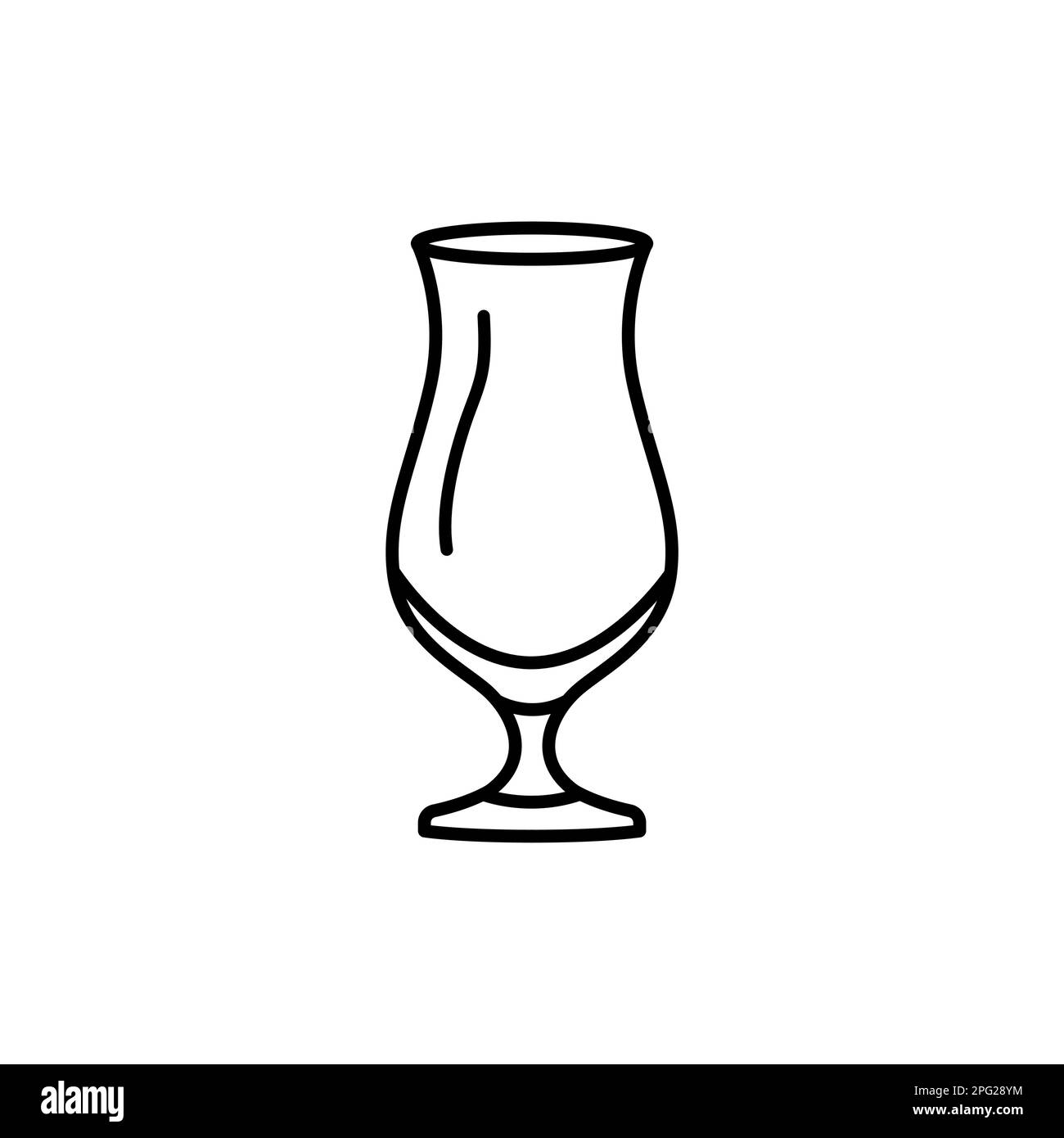 Icona con linea nera in vetro Hurricane. Stoviglie. Pittogramma per pagina web, app mobile, promo. Illustrazione Vettoriale