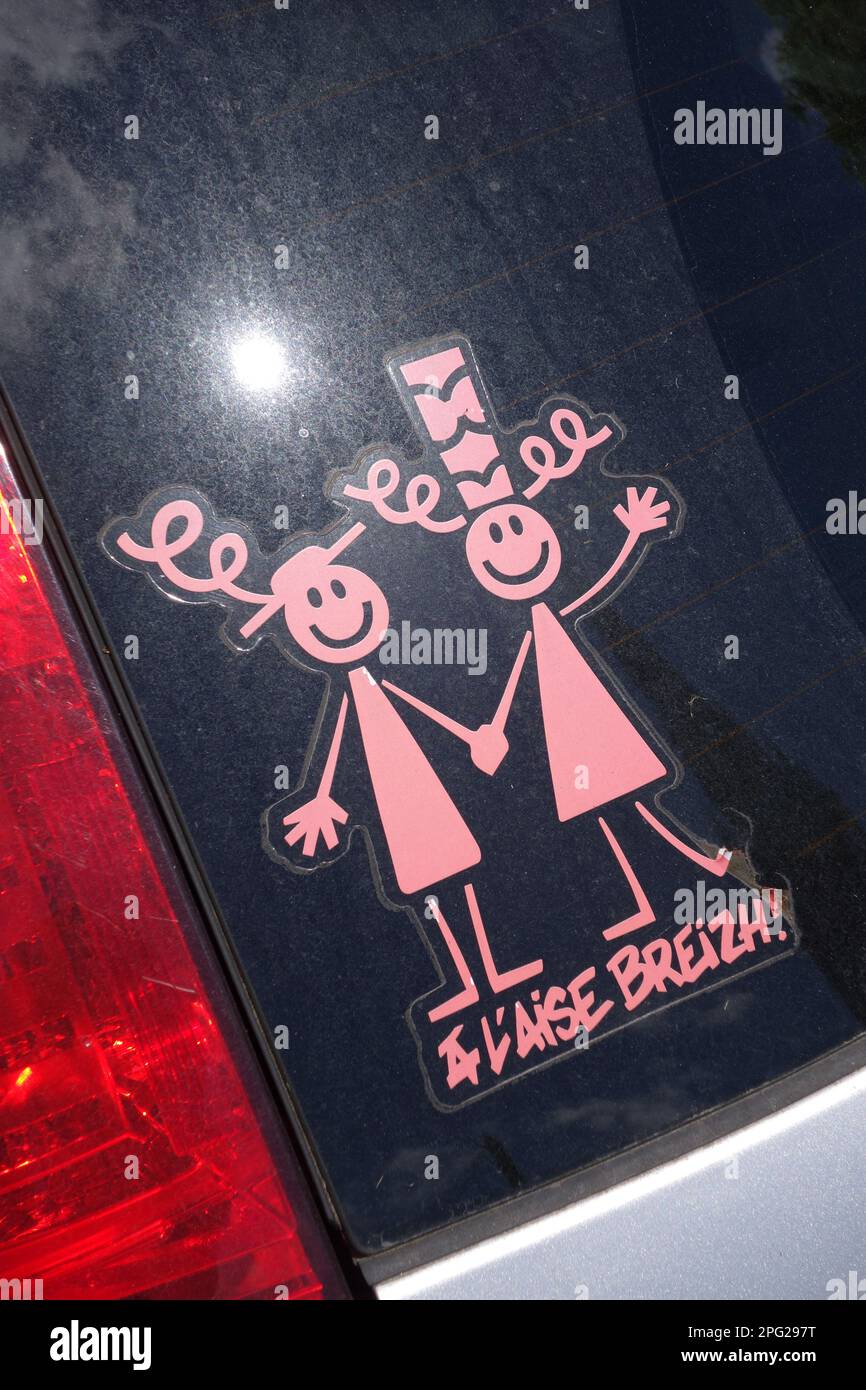 Adesivo per auto "a l'aise Breizh", che significa "è cool" / "è OK" Foto Stock