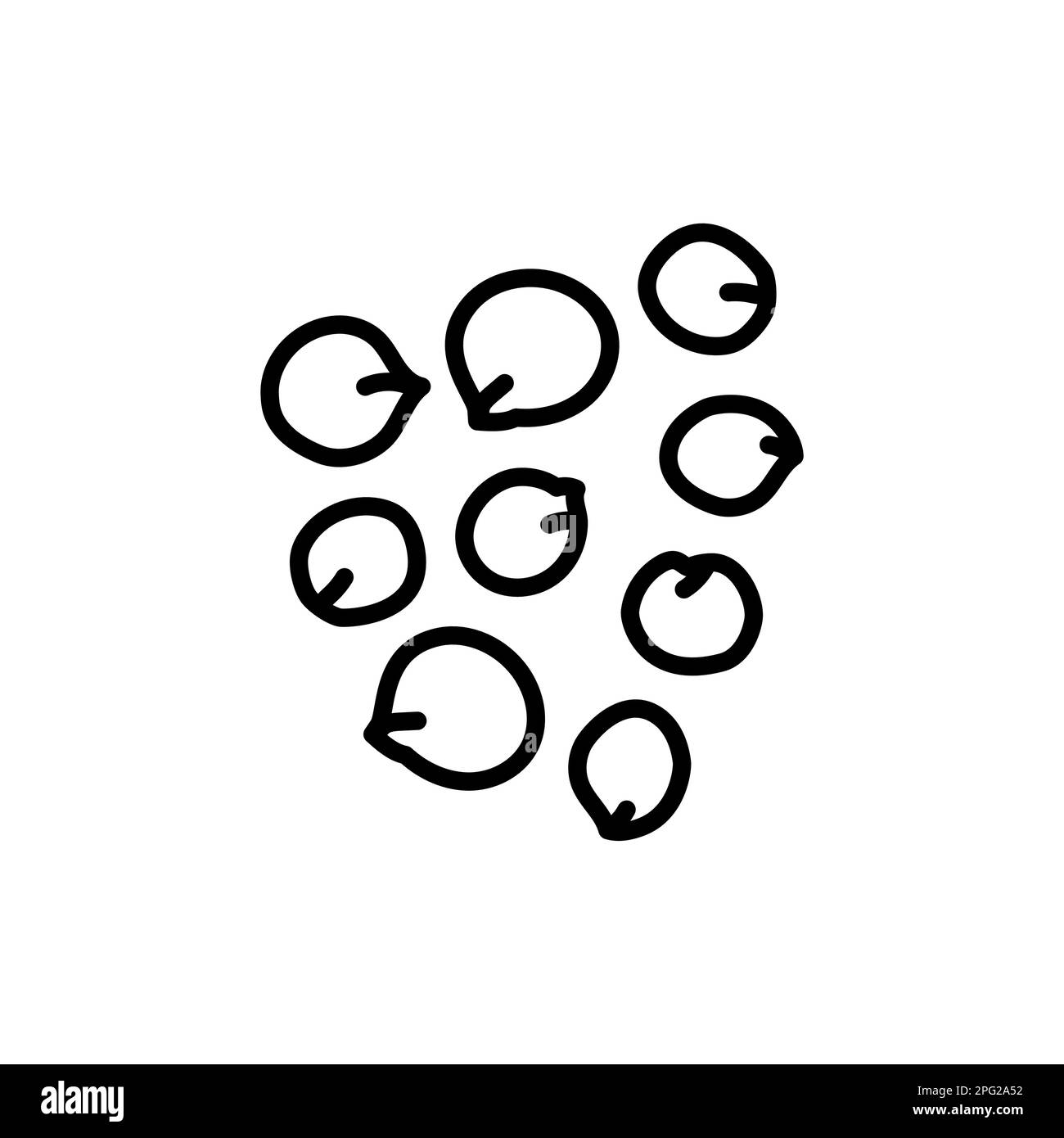 Icona della linea nera dei cereali quinoa. Cibo naturale biologico super. Pittogramma per pagina web, app mobile, promo. Illustrazione Vettoriale