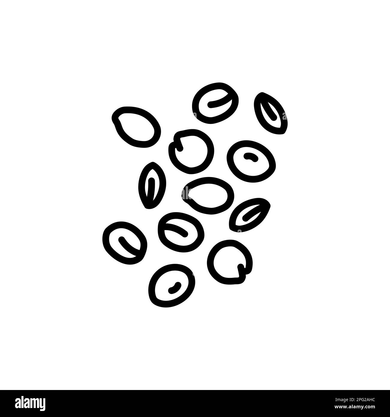 Icona linea nera cereali lenticchie. Cibo naturale biologico super. Pittogramma per pagina web, app mobile, promo. Illustrazione Vettoriale