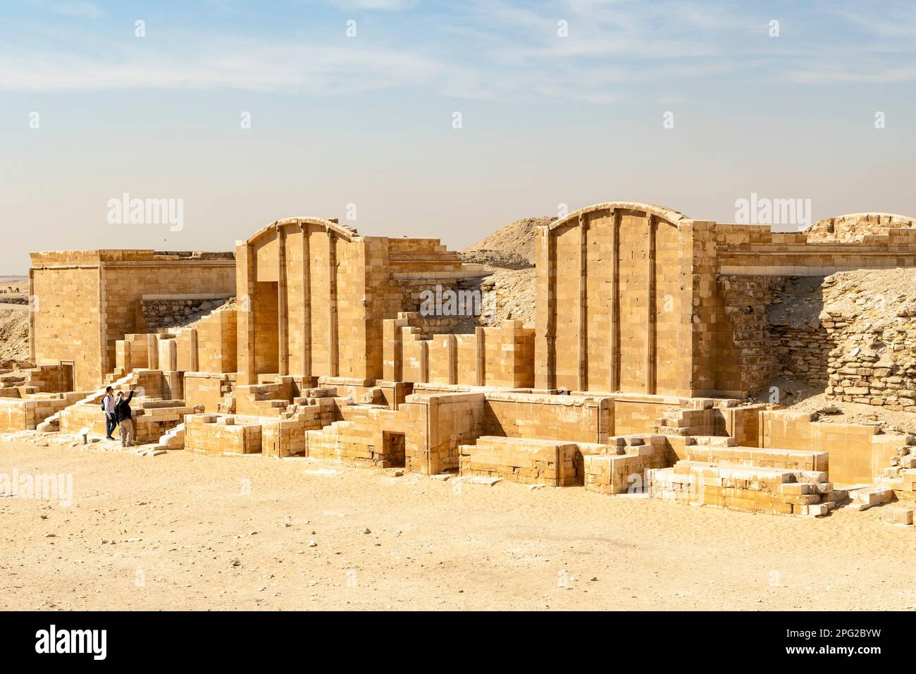 Edifici restaurati a Passo Piramide di Djoser, Saqqara, Egitto Foto Stock