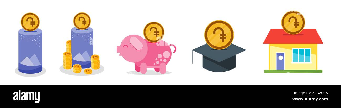 Risparmio armeno DRAM Money Set Illustrazione Vettoriale
