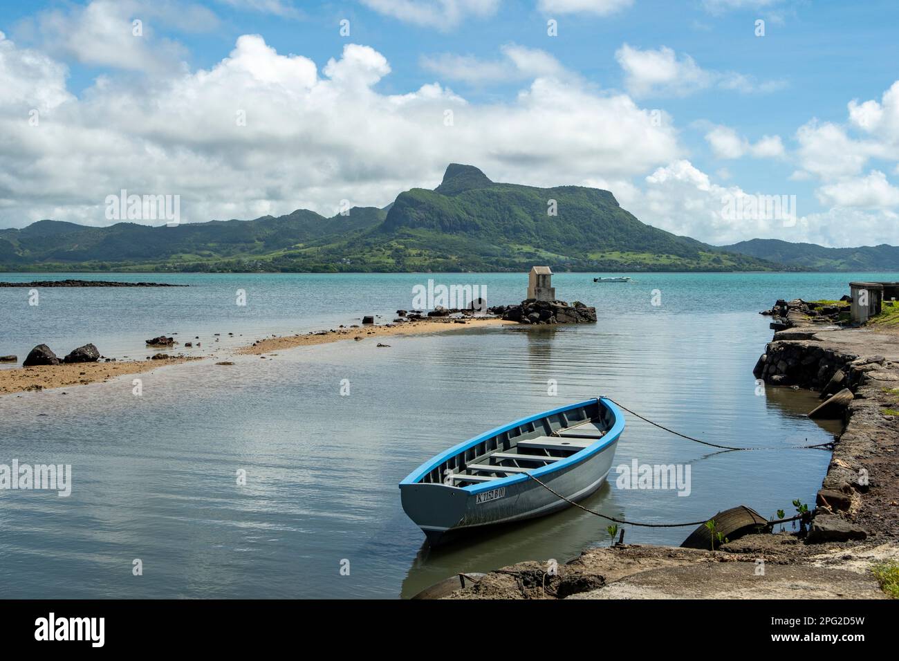 La Chaux River Mouth View a Mahebourg, Mauritius Foto Stock