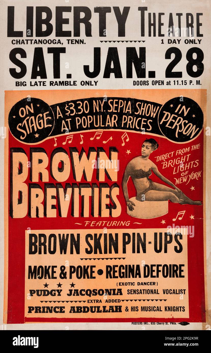 Poster del concerto del Brown Breaks Liberty Theatre (1950s) Foto Stock