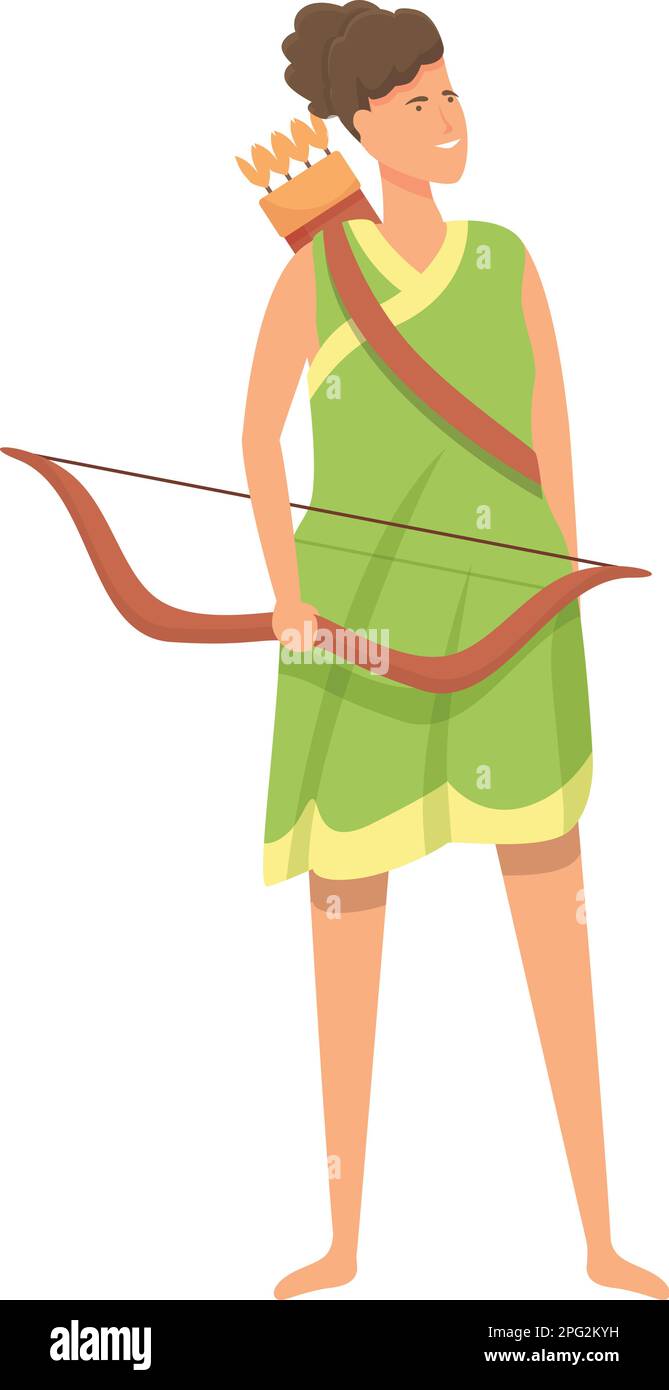 Donna mito icona cartone animato vettore. Dea greca. Ares leggenda Illustrazione Vettoriale