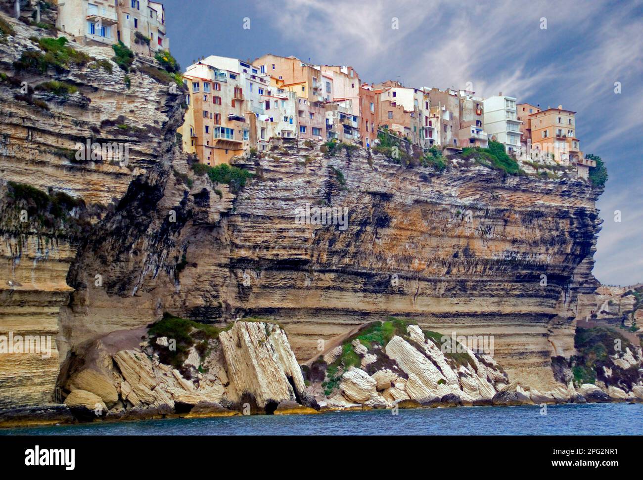 Corsica: La città sulla scogliera di Bonifacio Foto Stock