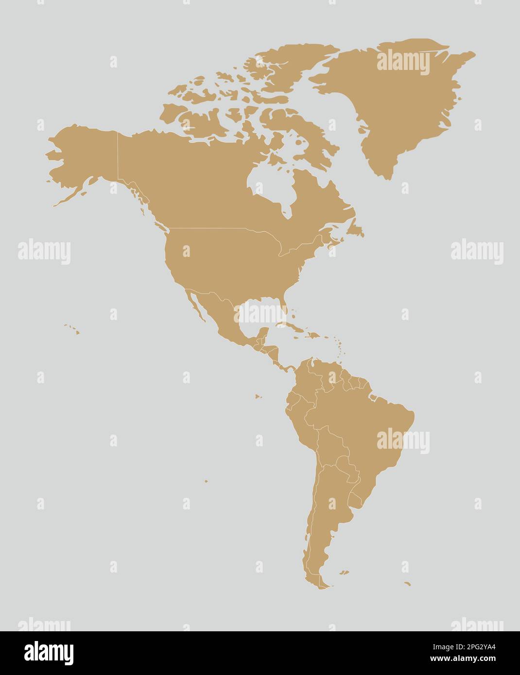 Illustrazione del vettore America Map in bianco. Livelli modificabili ed etichettati in modo chiaro. Illustrazione Vettoriale