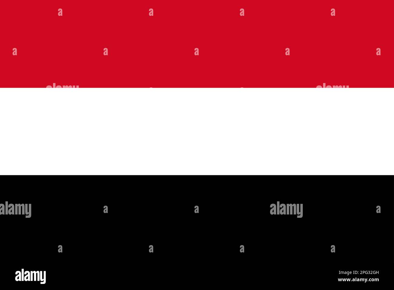 Bandiera nazionale dello Yemen, colori ufficiali e proporzione corretta. Bandiera dello Yemen. Illustrazione vettoriale. EPS10 Illustrazione Vettoriale