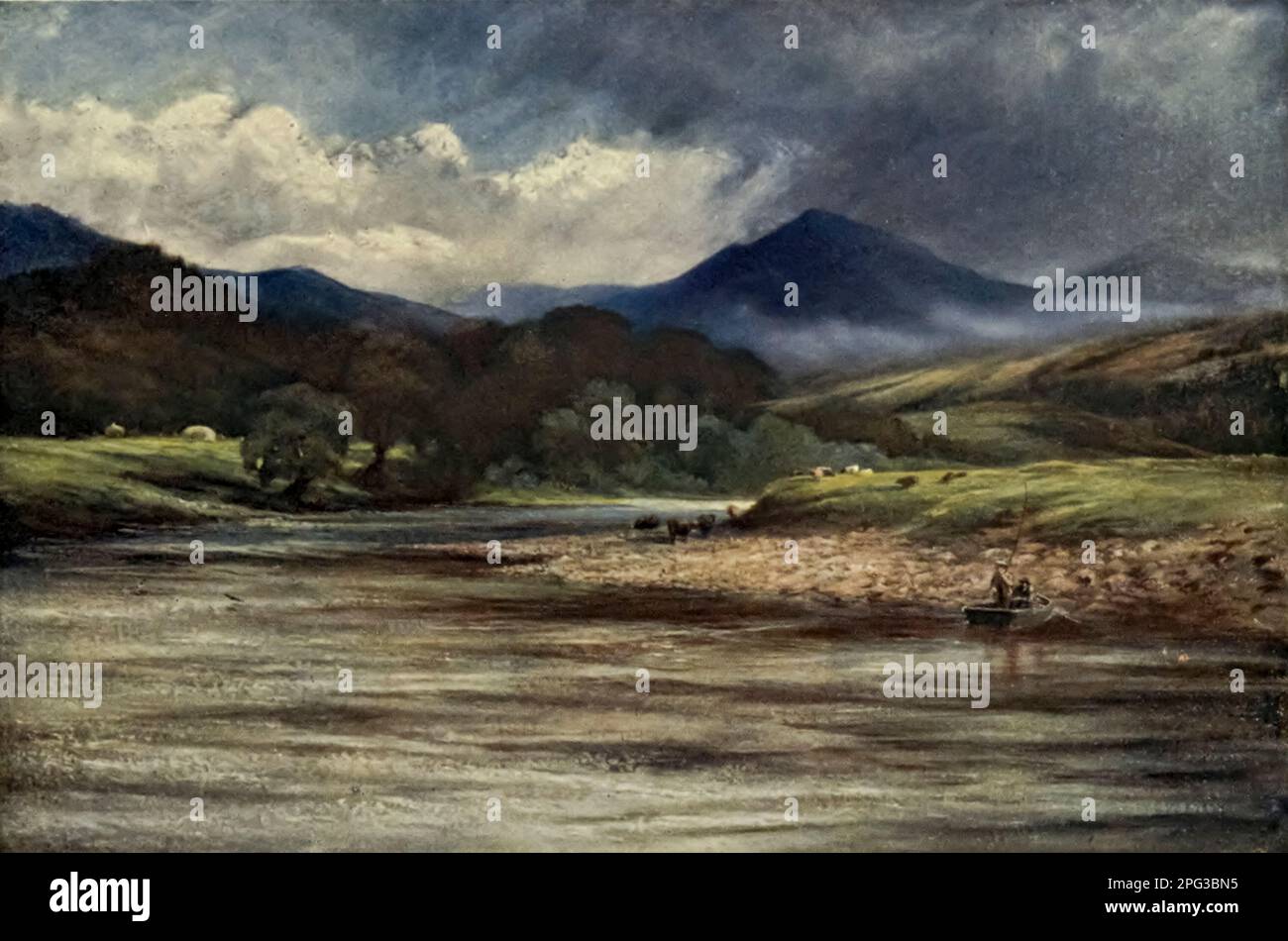 A Pool on the Tay, Dalguise dipinta da Charles Whymper dal libro ' Fishermen's Weather' di Frederick George Aflalo, 1870-1918 Data di pubblicazione 1906 Editore Londra : A. e C. Black Foto Stock