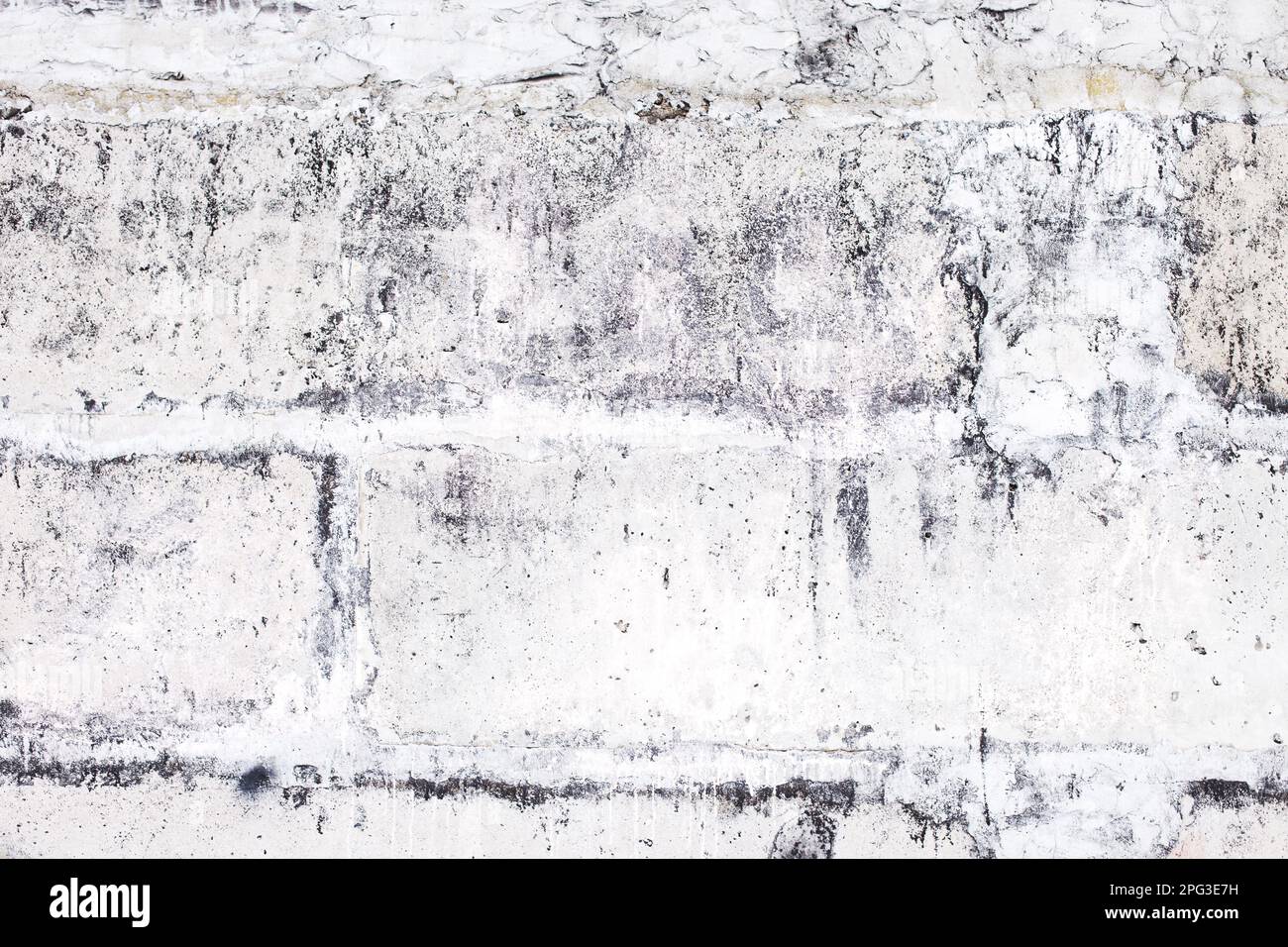 Vecchio mattone bianco sfondo grigio parete. Struttura in pietra leggera. Foto Stock