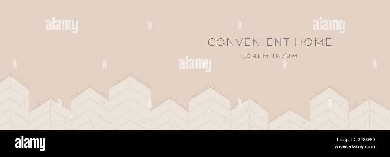 Striscione vettoriale in legno con pannelli e tavole in legno a zig-zag. Sfondo a spina di pesce per il web. Illustrazione Vettoriale