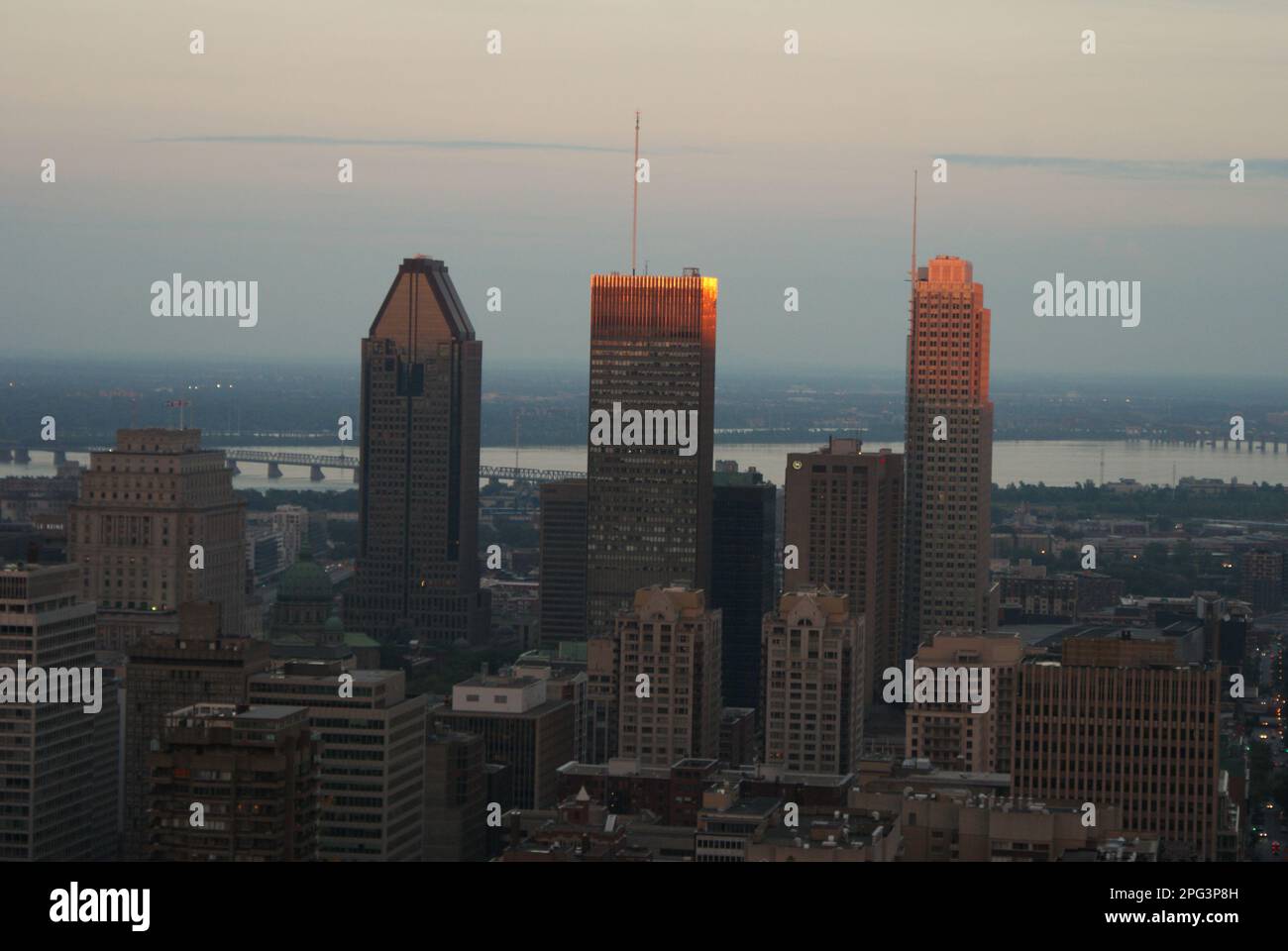 Un tramonto a Montreal Foto Stock