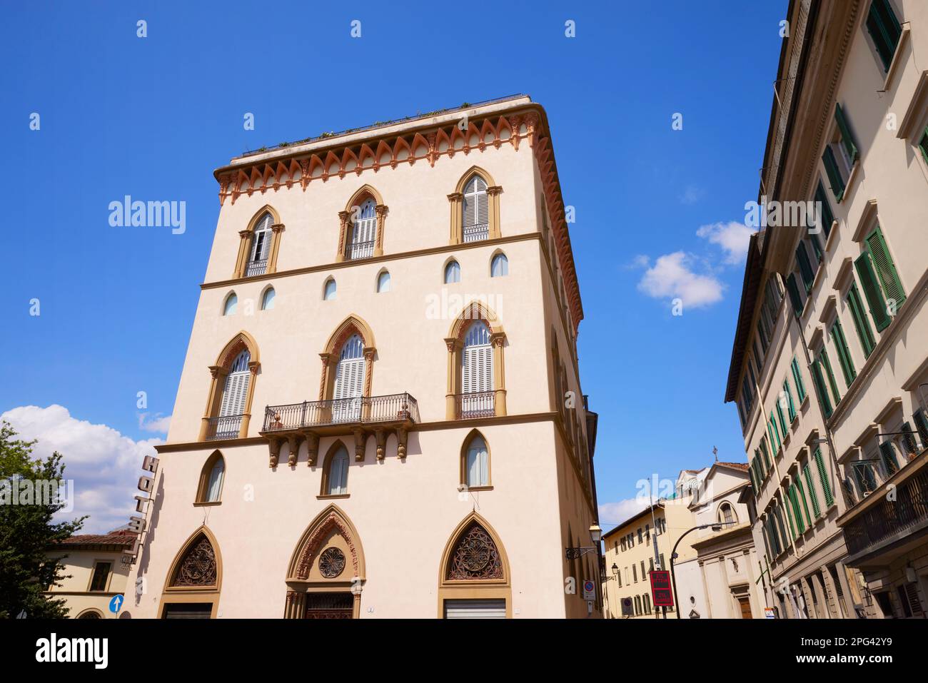 Esempio di architettura fiorentina, Firenze, Italia Foto Stock