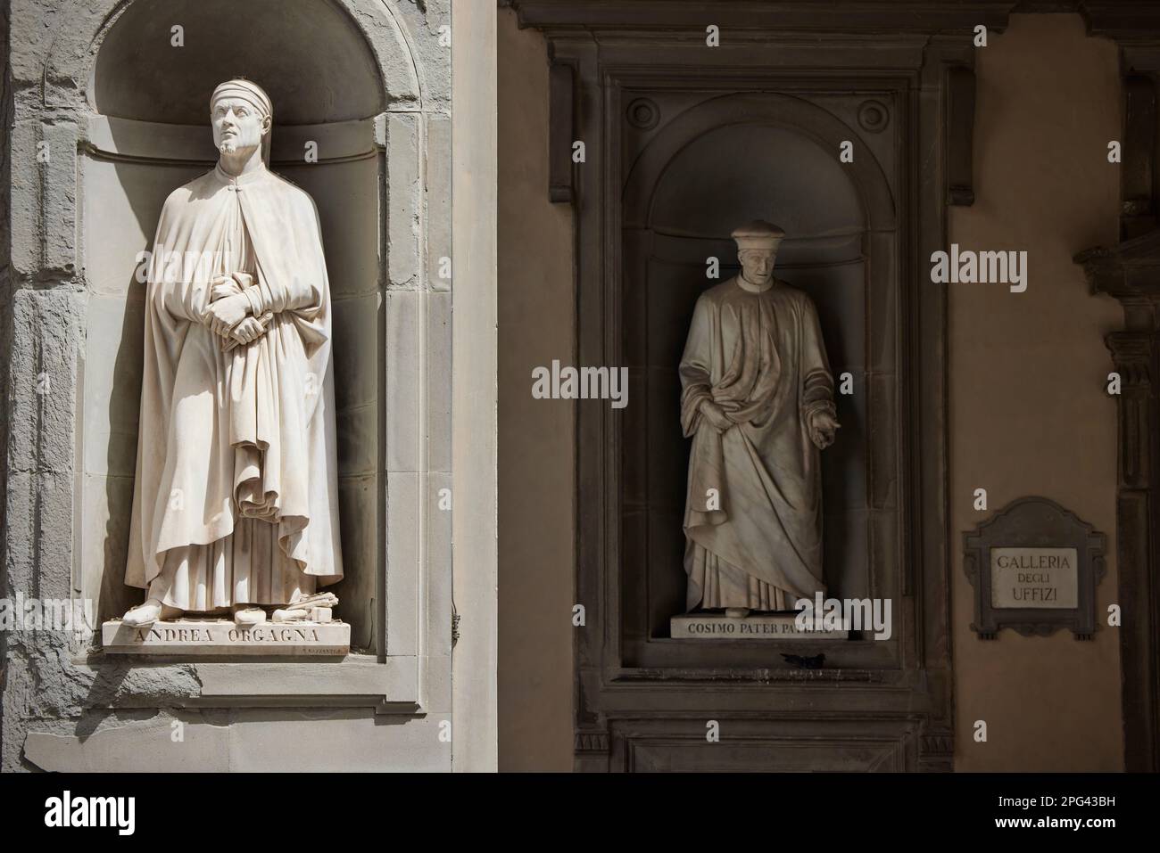 Statue in Pizzale degli Uffizi, Firenze, Italia Foto Stock