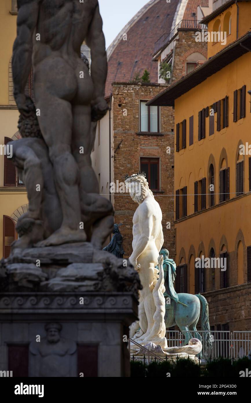 Statue in Piazza della Signoria, Firenze, Italia Foto Stock