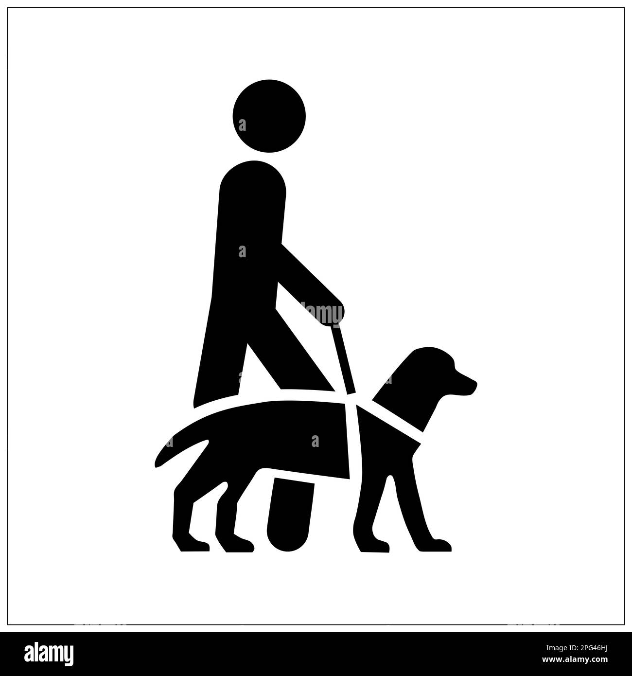 Cartello per cani ISO 7001 per assistenza all'accessibilità Foto Stock