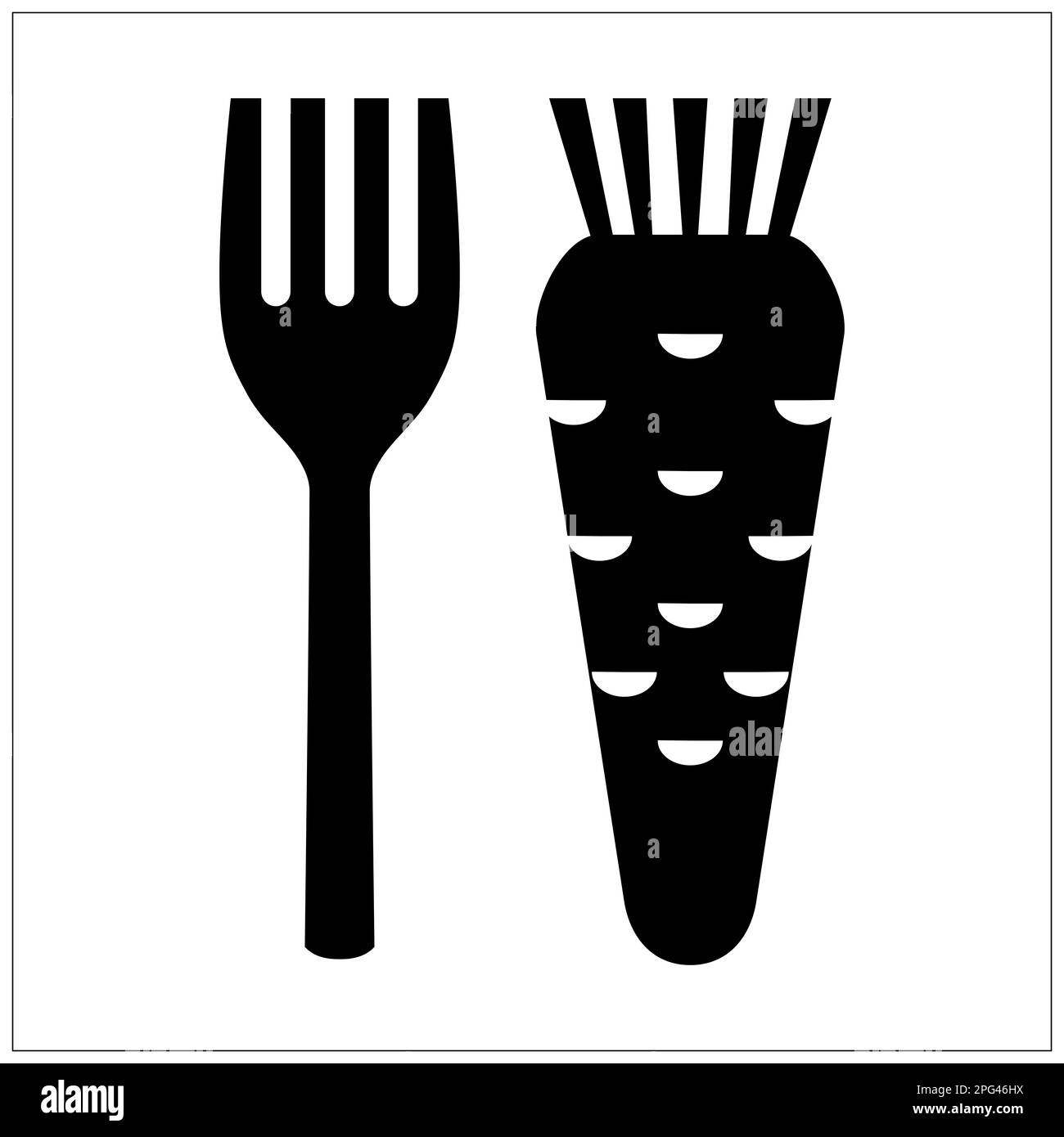 ISO 7001 segno di cibo vegetariano Foto Stock