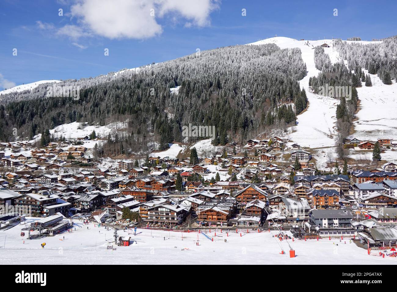 Les Gets, Wintersportgebiet Les Portes du Soleil, alta Savoia, Frankreich Foto Stock