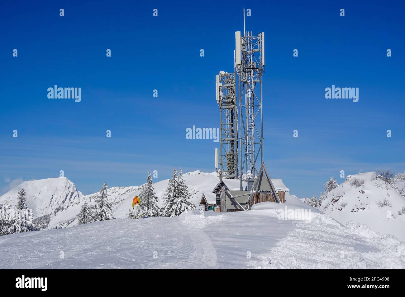 Antenne, col de Bassachaux, Wintersportgebiet Portes du Soleil, alta Savoia, Frankreich Foto Stock