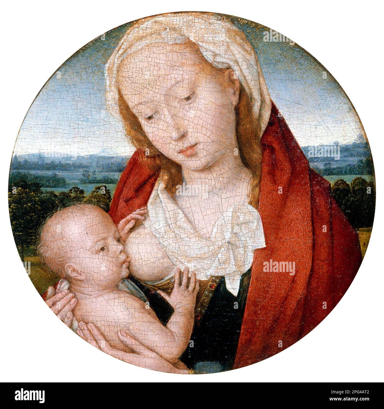 La Vergine col Bambino di Hans Memling (circa 1430-1494), olio su legno, , circa 1475-80 Foto Stock