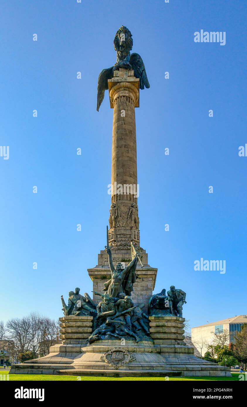Monumento agli Eroi della Guerra Peninsulare a Lisbona, Portogallo Foto Stock