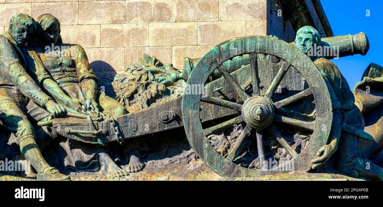 Monumento agli Eroi della Guerra Peninsulare a Lisbona, Portogallo Foto Stock