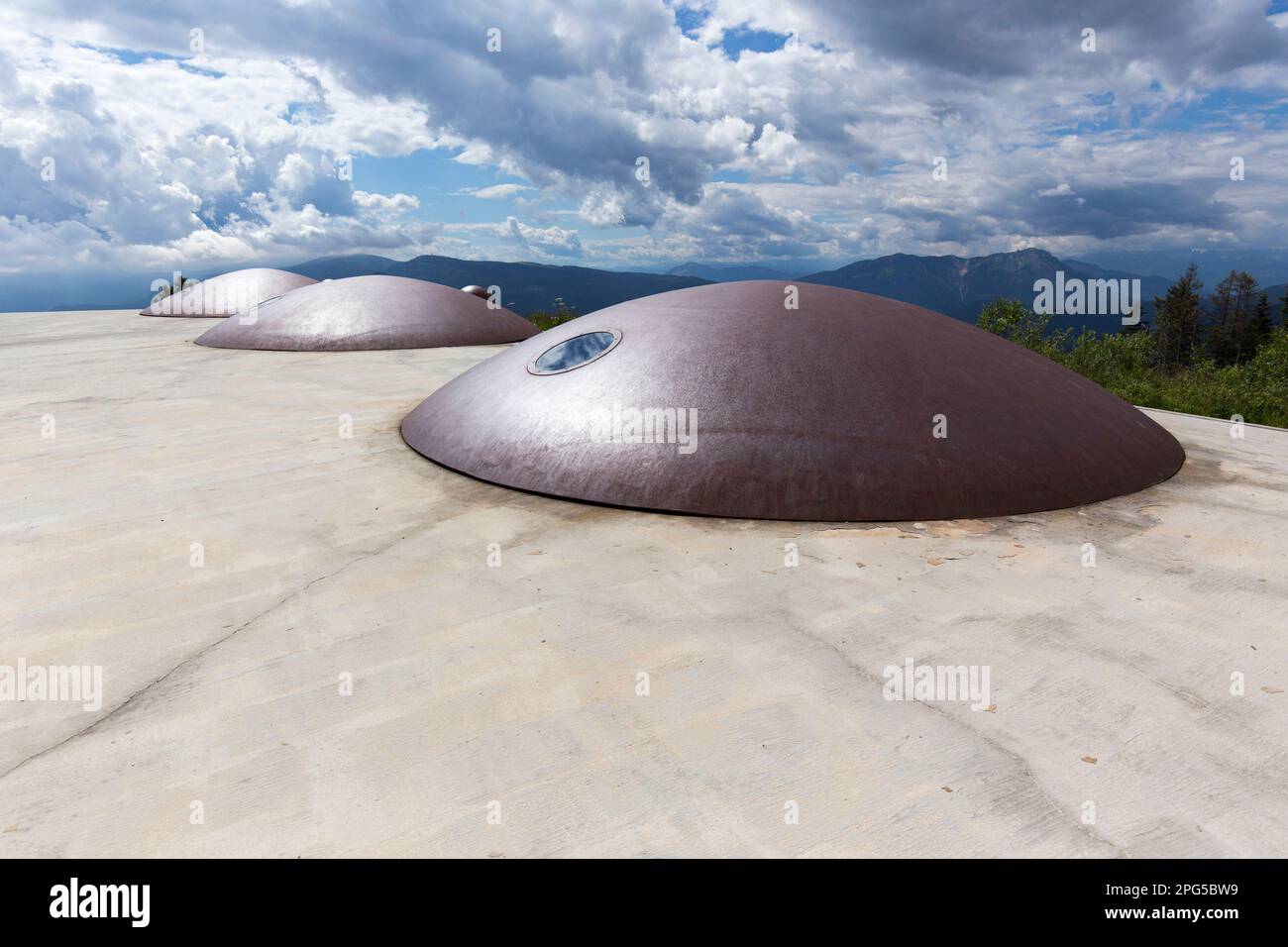 Asiago, Italia - 25 luglio 2020: Vista della prima guerra mondiale Forte Campolongo Foto Stock