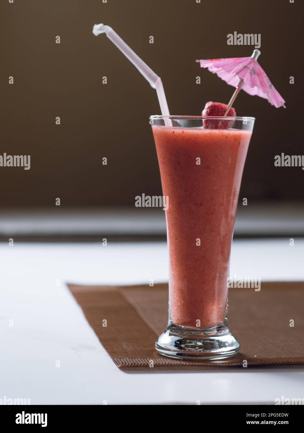 Succo di fragola fresco Foto Stock