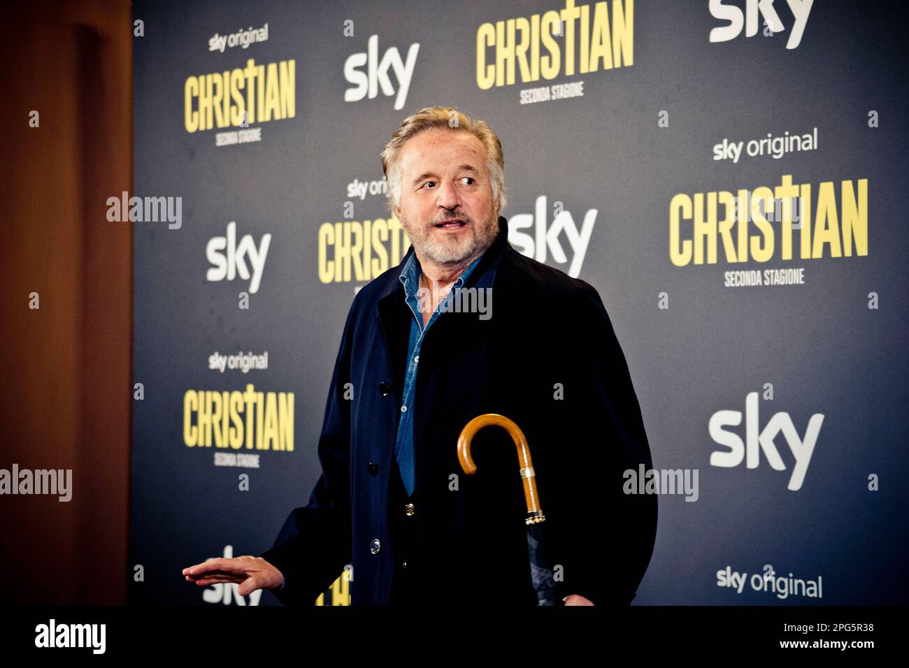 Roma, 20th marzo 2023, Christian De Sica partecipa alla prima di 'Christian - seconda stagione' al Cinema Barberini (Photo credits: Giovanna ON Foto Stock