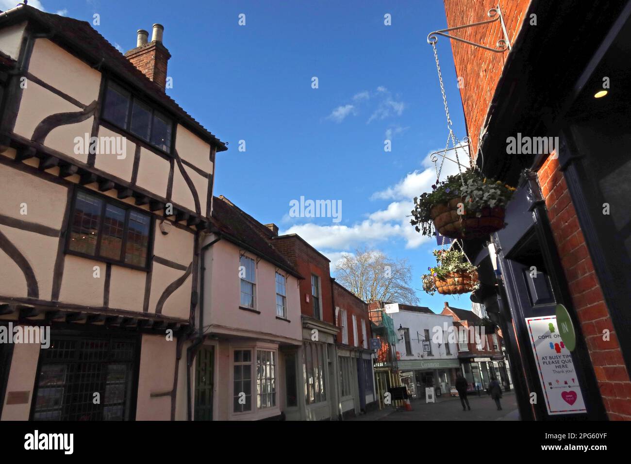 Edifici antichi e storici, case Magpie, la Star Inn, in Church Street, Godalming, Waverley, Surrey, Inghilterra, Regno Unito, GU7 5EW Foto Stock